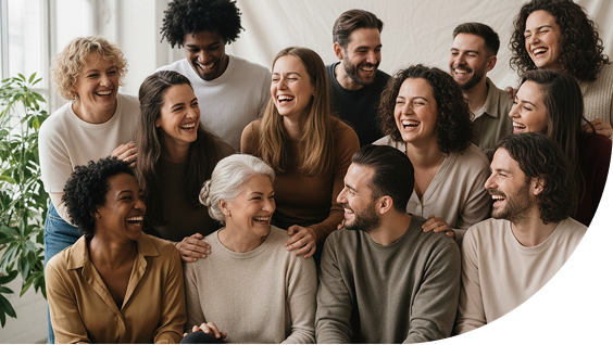 Grupo de pessoas sorrindo
